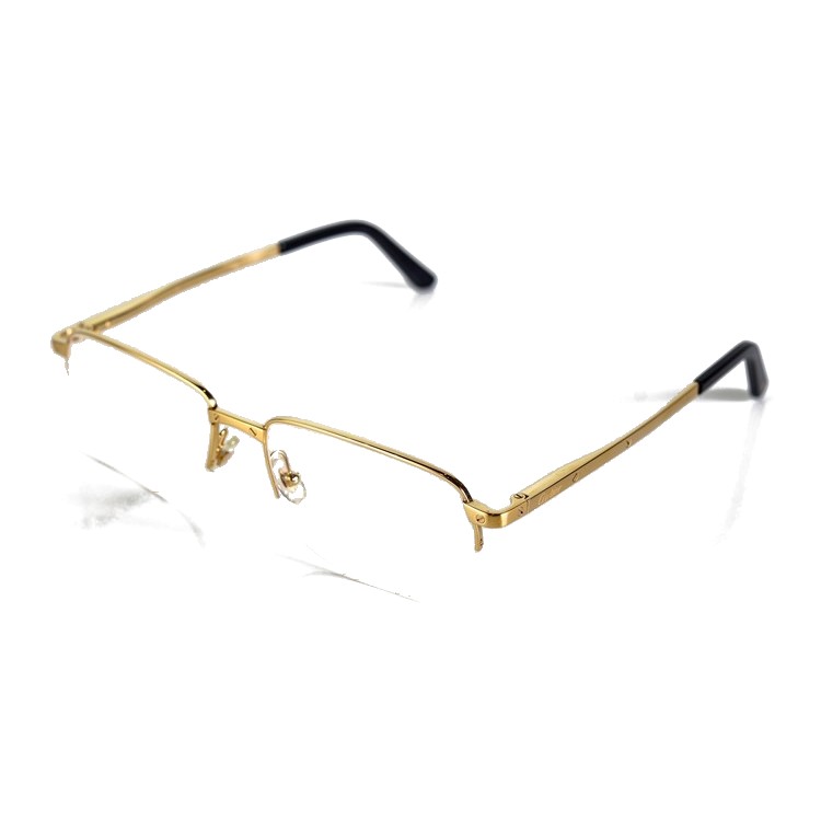 Óculos de Grau Cartier CT168O BRUSHED CHAMPAGNE GOLDEN FINISH/ BL – Unissex - Imagem 2