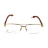 Óculos de Grau Cartier T8101013 Santos Transatlantique Wood & Tit – Unissex