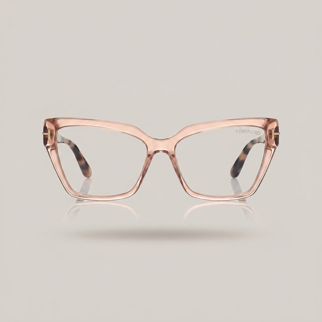 Óculos de grau Tom Ford quadrado cristal com hastes tartaruga